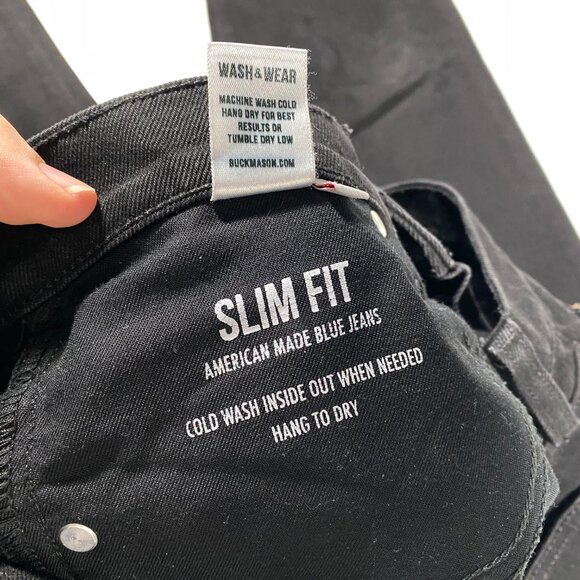 Buck Mason Button-Fly Slim Fit Stretch Denim Black Jeans Men's size 31x29 - Picture 5 of 9